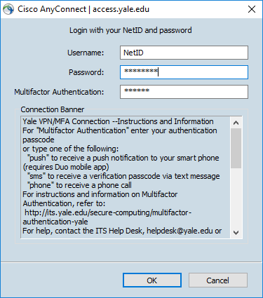 yale vpn resouces campus connect while cowles via multifactor duo assistance authentication desk additional app its help contact