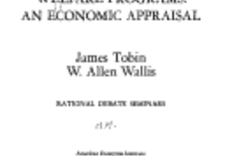 Tobin - Welfare Programs Book Cover