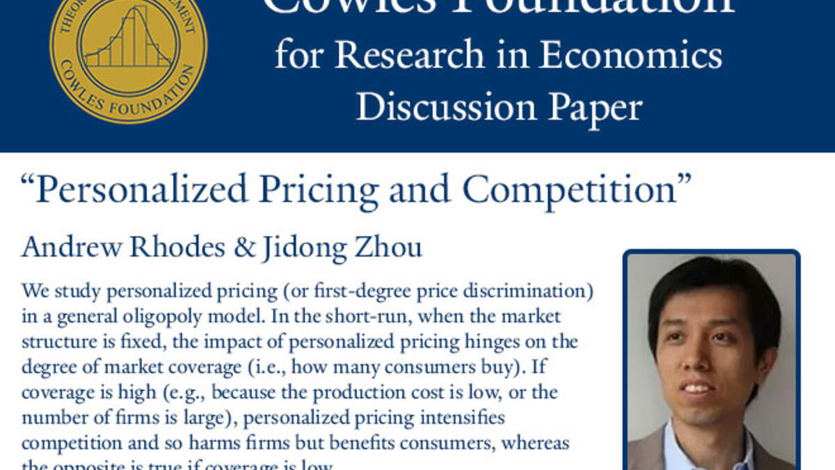 Personalized Pricing And Competition | Cowles Foundation For Research ...